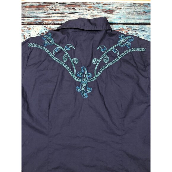 ADIKTD shirt womens size 2X blue long sleeve Button Front RLS - Picture 6 of 6